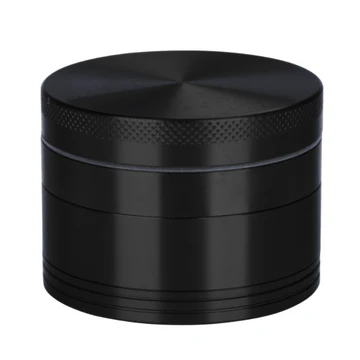 Black Aluminium 60mm Herb Grinder - 4 Piece