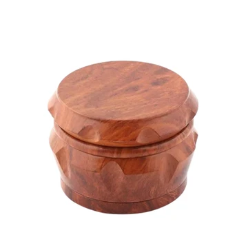 Mini Faux Wooden Drum Dark Herb Grinder
